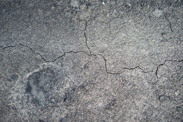 Closeup shot of the cracked stone texture