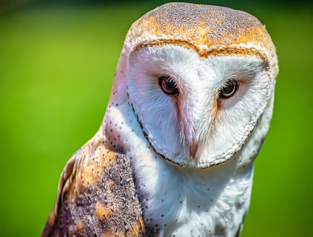 Closeup shot of a cute barn owl