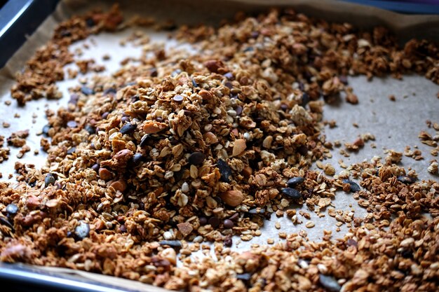 Closeup shot of different seeds on the table