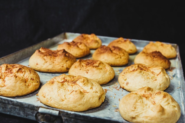 Closeup shot of freshly baked cookies