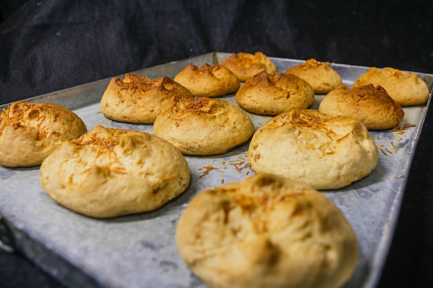 Closeup shot of freshly baked cookies