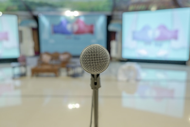 Closeup shot of a microphone