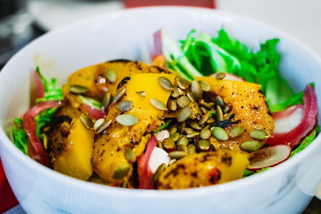 Closeup shot of a plate of food