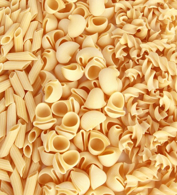 Closeup shot of raw pasta