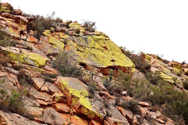 Closeup shot of a rock formation on the countryside