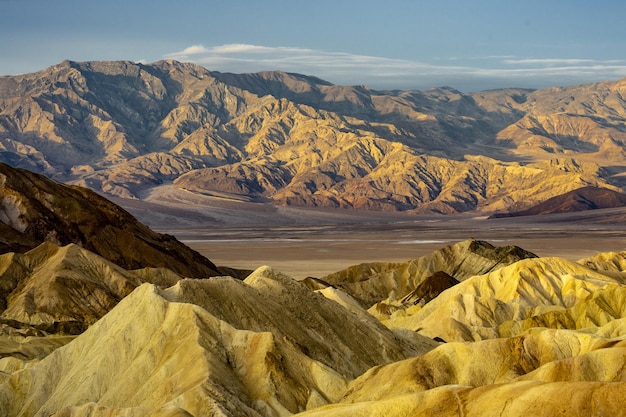 Closeup shot of rock formations in the Death Valley USA