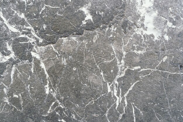 Closeup shot of a stone ground with several patterns of white scattered around it