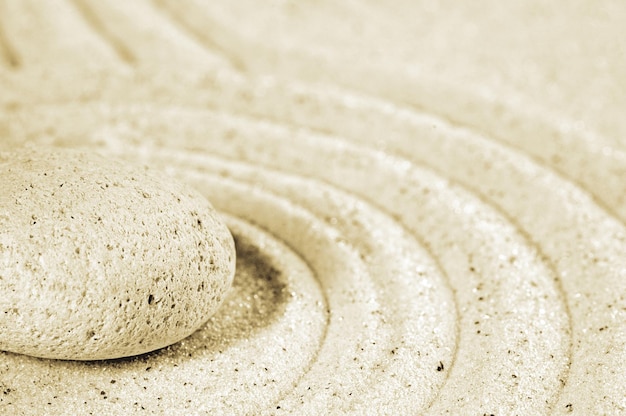 Closeup shot of a stone on the sand