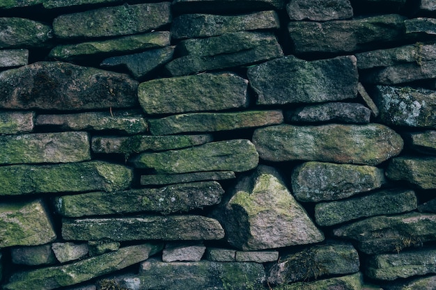 Closeup shot of a wall with stones of different sizes and shapes