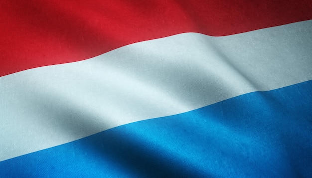 Free photo closeup shot of the waving flag of luxembourg with interesting textures