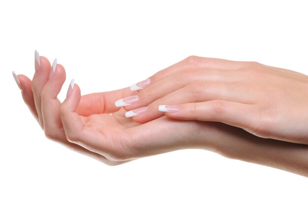 Closeup shot of a wellgroomed female hand over 