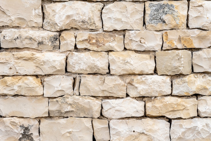 Free Photo closeup shot of a white stone wall- a good background