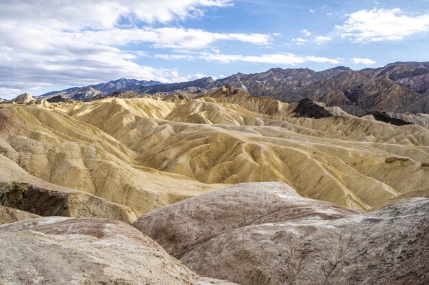 Closeup shot of the Zabriskie Point in Death Valley National Park, USA