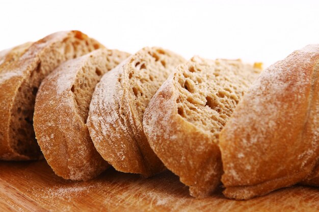 Closeup of sliced bread