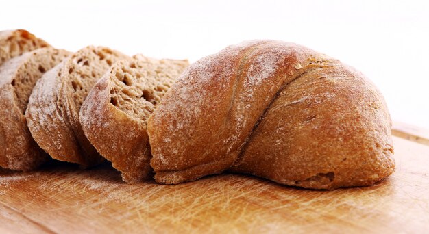 Closeup of sliced bread