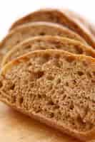 Free photo closeup of sliced bread