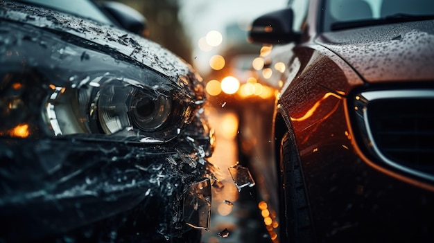 A CloseUp View of a TwoCar Collision