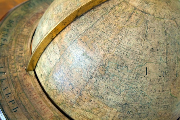 Free photo closeup of vintage globe