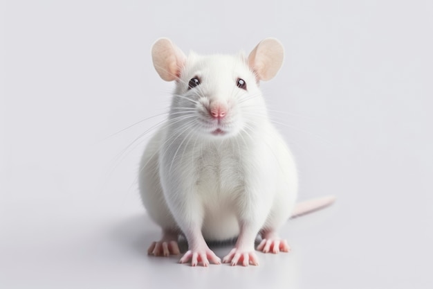 Closeup on white rat