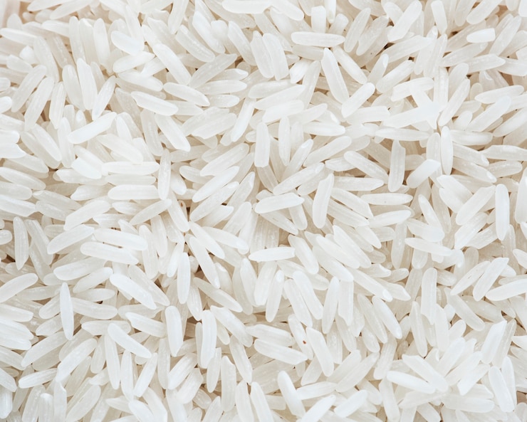 Free Photo closeup of white rice textured