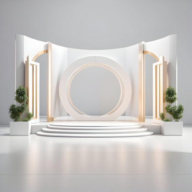 Free photo a closeup of a white stage with a light coming through it this asset is suitable for product