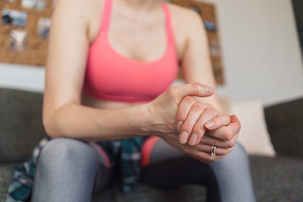 Closeup woman hands