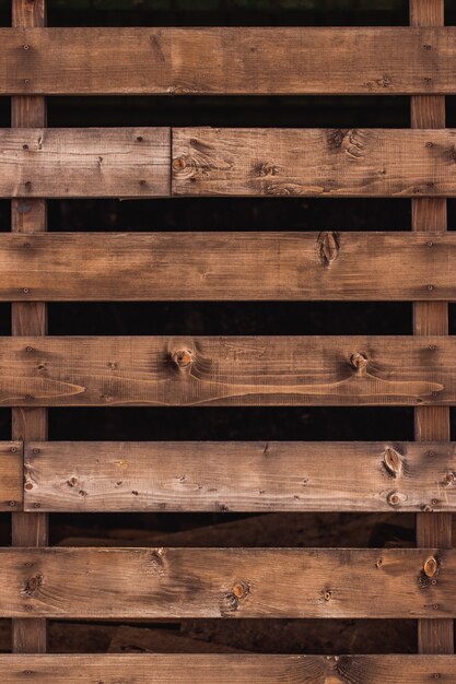 Closeup of wooden plank fences