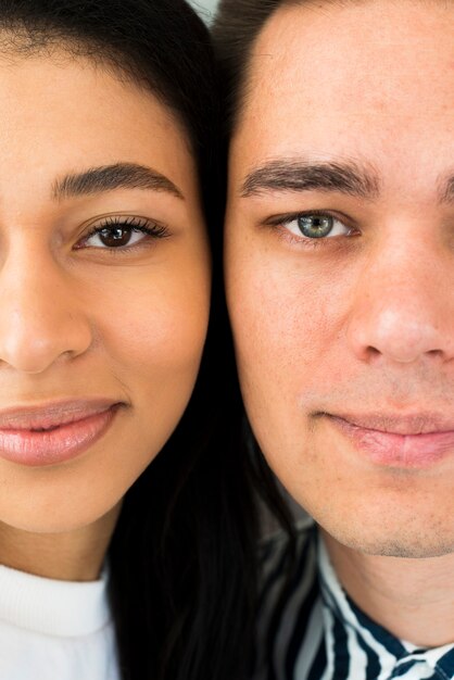 Closeup young attractive couple