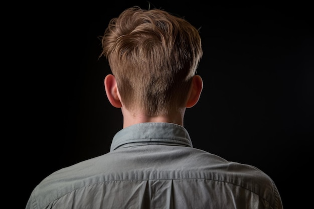 Free photo closeup of young man backlit on dark background