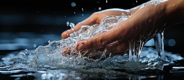 Free photo closeup of a young woman washing her hands