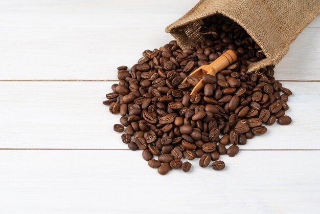 Cloth bag with coffee beans