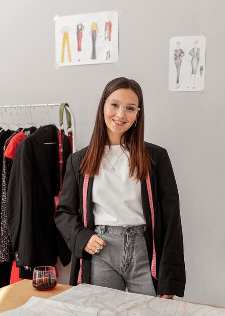 Clothes store employee working