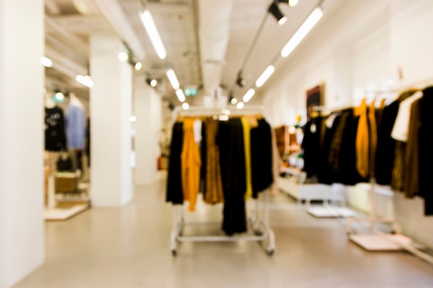 Clothing store with blurred efecto