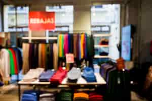 Free photo clothing store with blurred effect