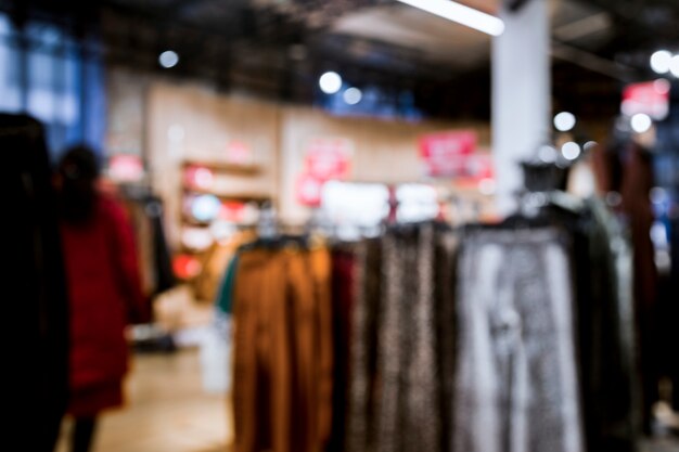 Clothing store with blurred effect