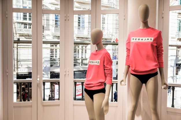 Clothing store with mannequins