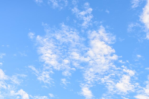 青い空を背景に雲します。