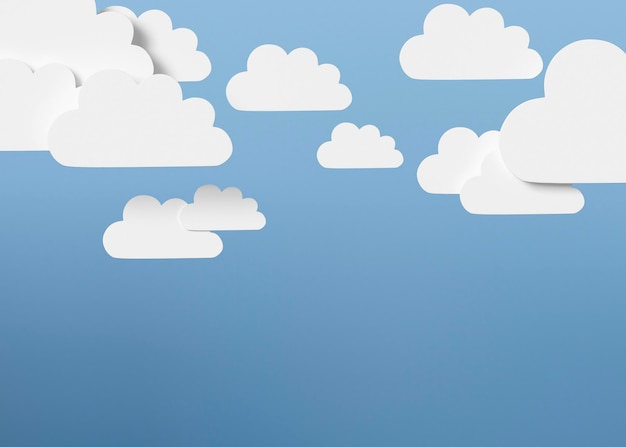 Cloud shapes with blue background