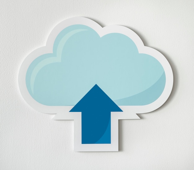 Free photo cloud uploading icon technology graphic