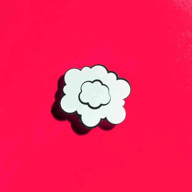Cloud white speech bubble on red background