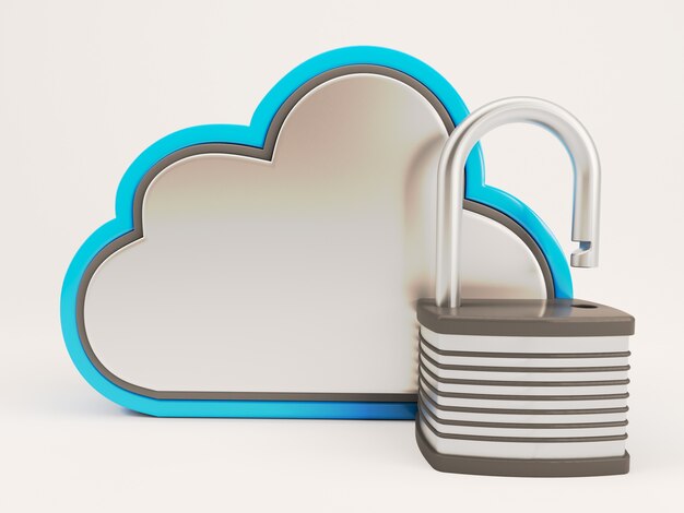 Cloud with an open lock