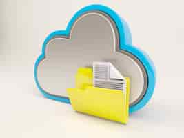 Free photo cloud with yellow folder