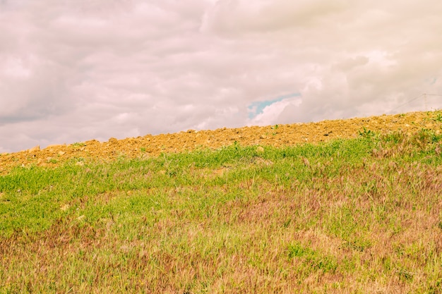 Free photo clouds over field