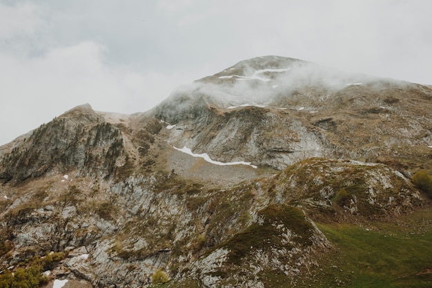 Cloudy landscape of a mountain