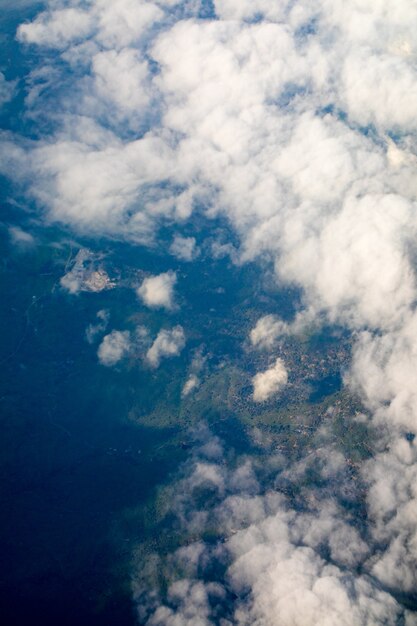 Free photo cloudy sky, aerial view