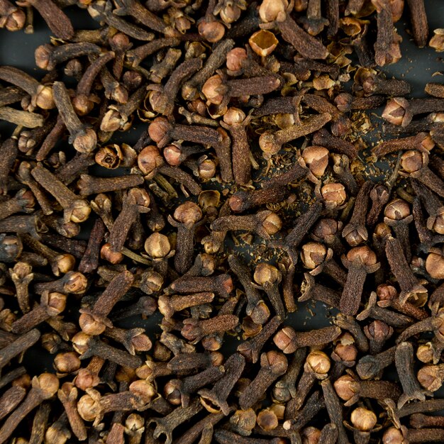 Cloves background top view