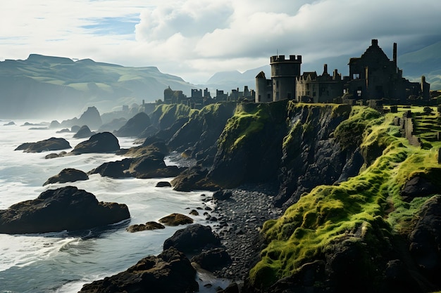 Free photo coastal castle background