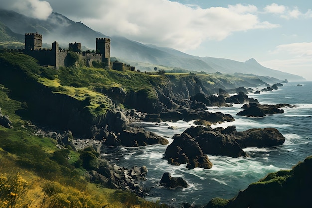 Free photo coastal castle scenery