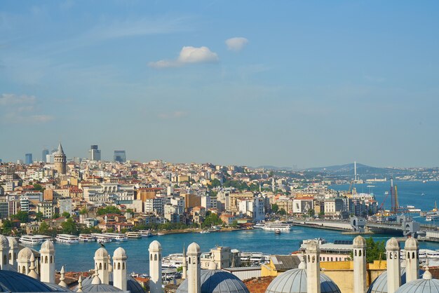 Coastal city seen from above