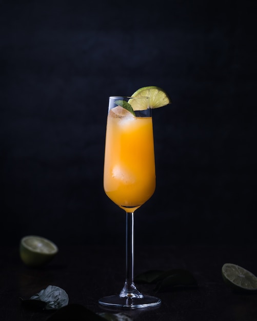 Cocktail drink with alcohol and orange juice